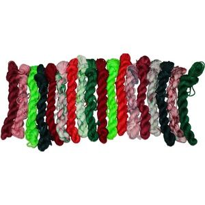 MCN Superwash Mini Fingering Sock Yarn — Hand Dyed CHRISTMAS 18 Hank Pack — NEW